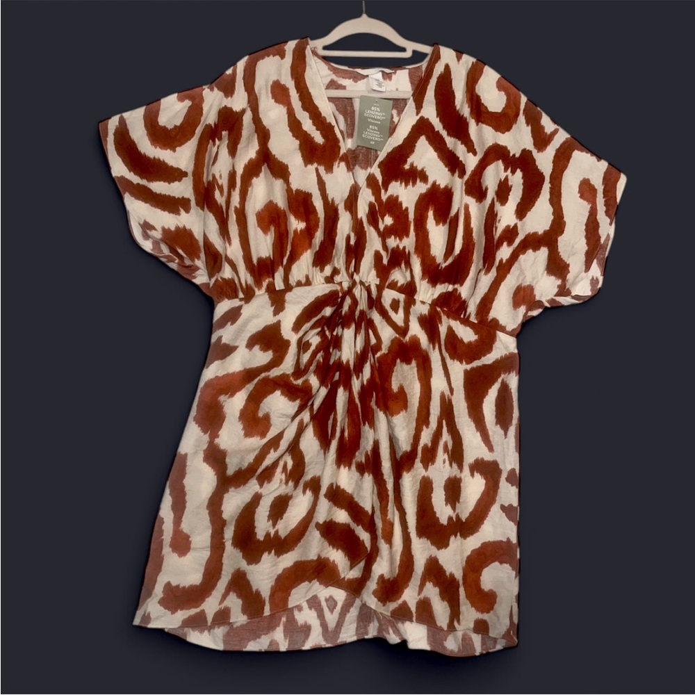 NWT! Reddish Brown and Cream Dress XXL